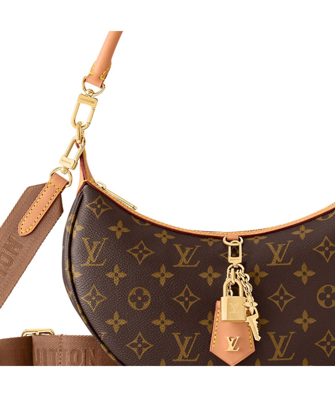 LOUIS VUITTON Коричневая кожаная сумка через плечо, фото 6