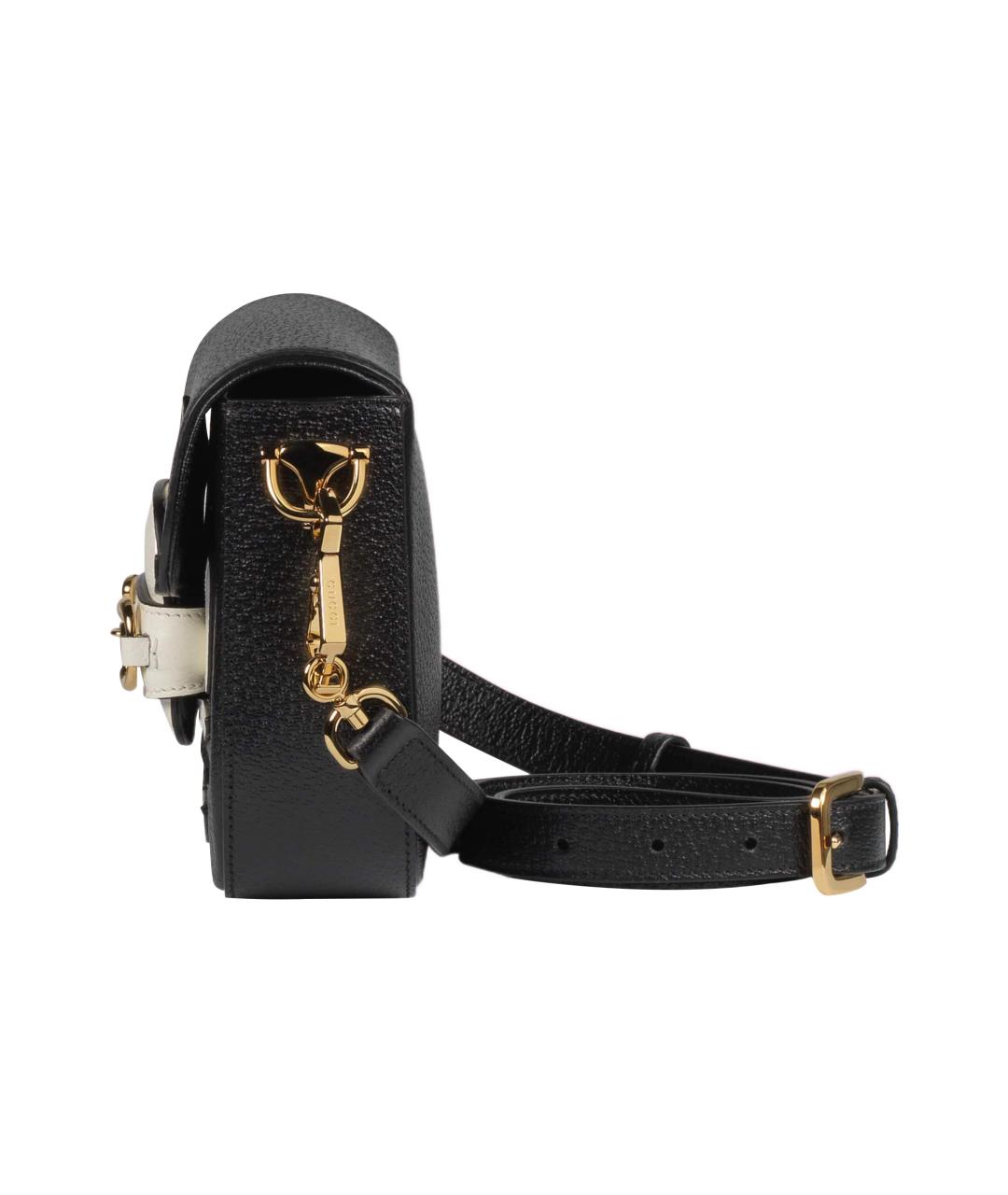 GUCCI Черная кожаная сумка через плечо, фото 5