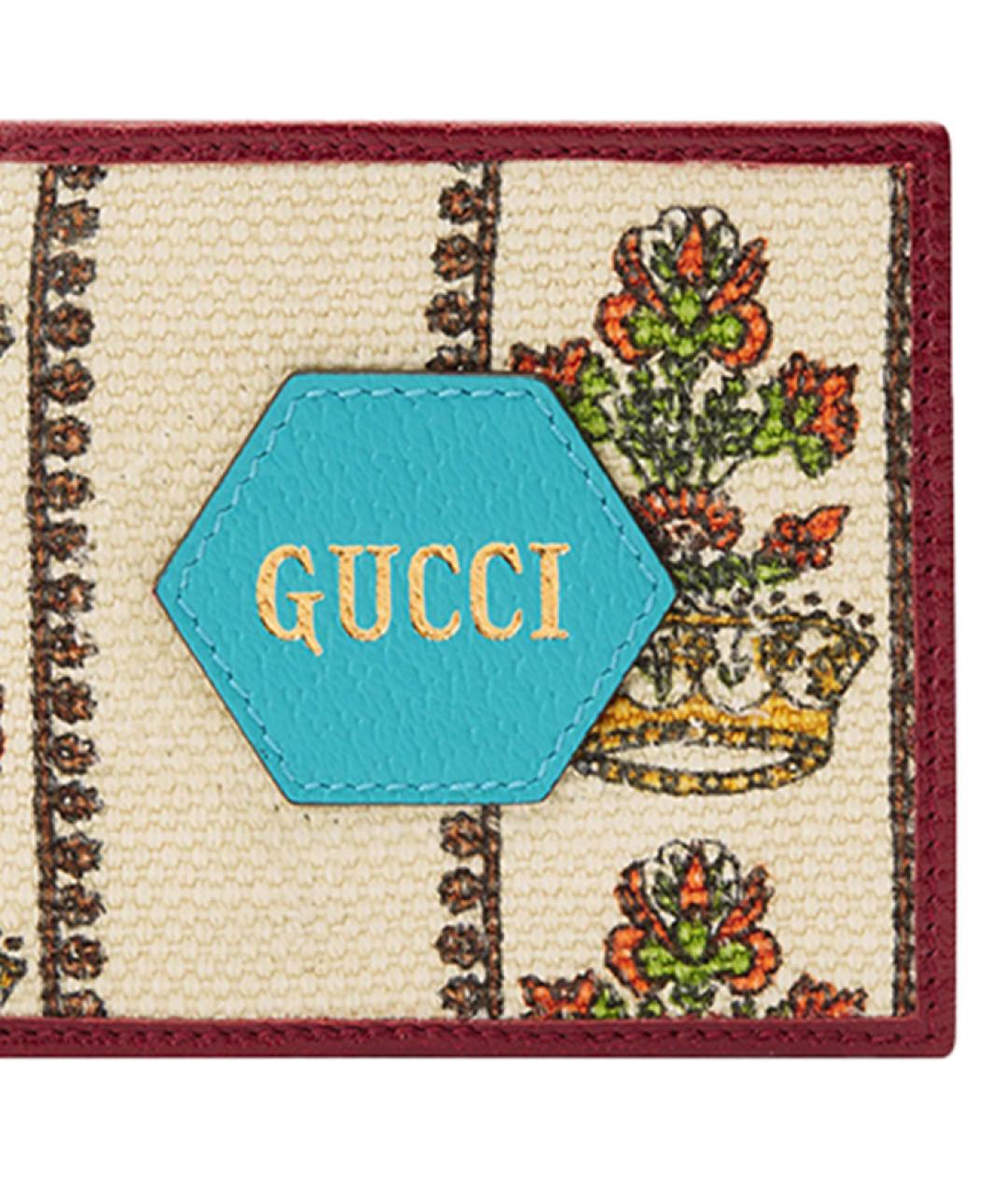 GUCCI Бежевый кожаный кошелек, фото 5