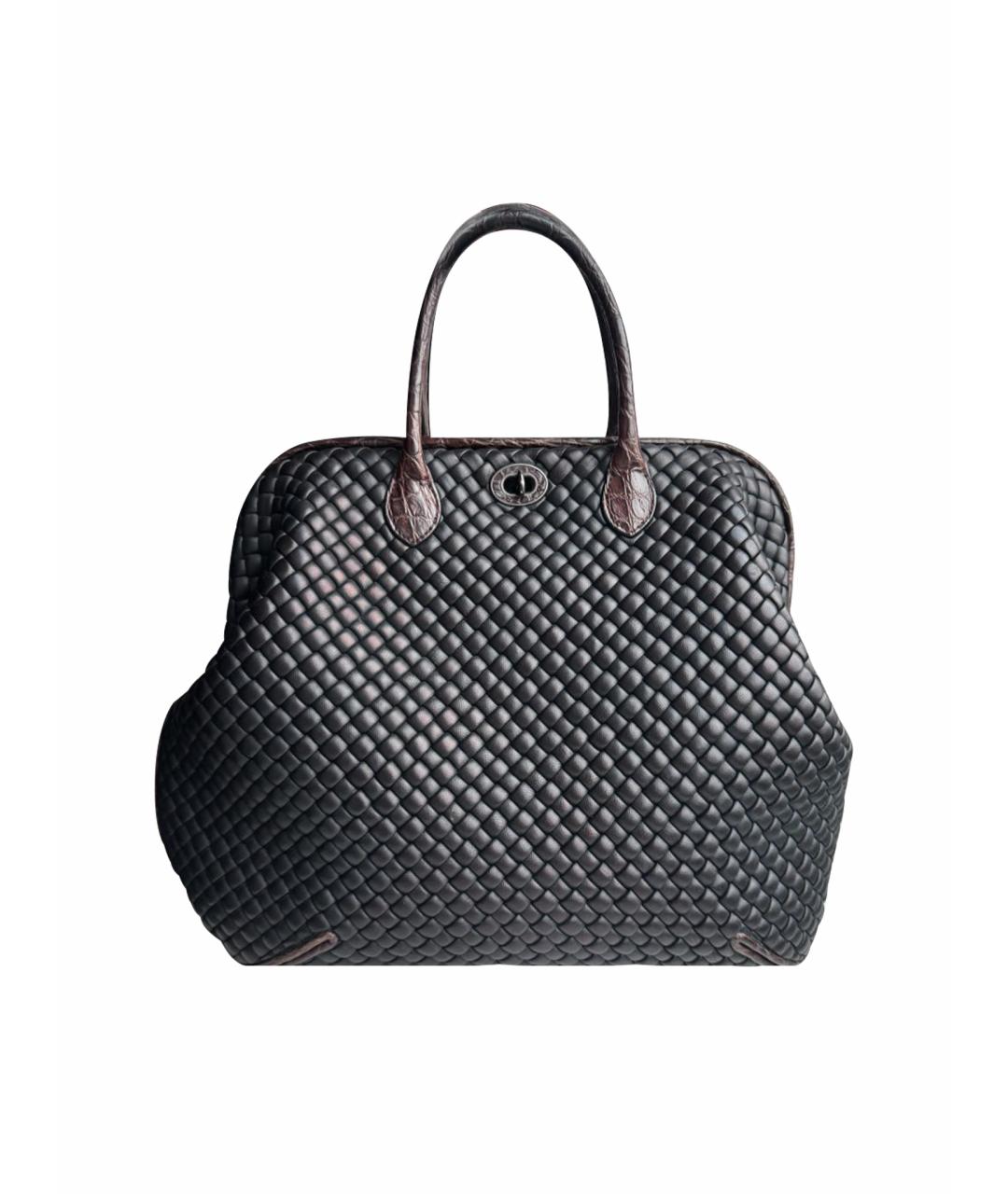 BOTTEGA VENETA Коричневая кожаная сумка с короткими ручками, фото 1