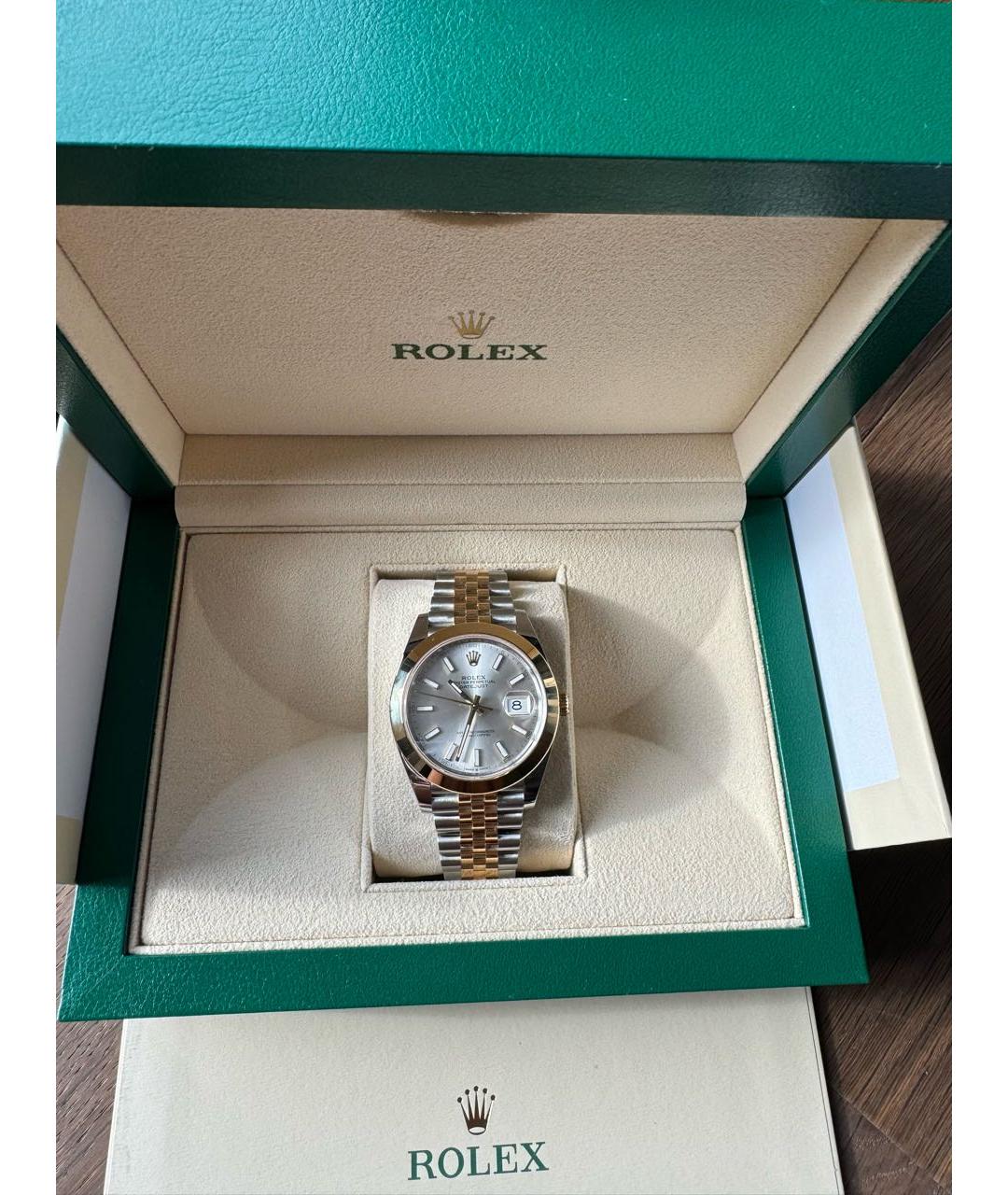 ROLEX Белые часы из желтого золота, фото 2