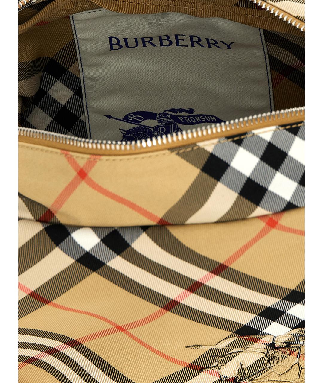 BURBERRY Бежевая синтетическая сумка на плечо, фото 4