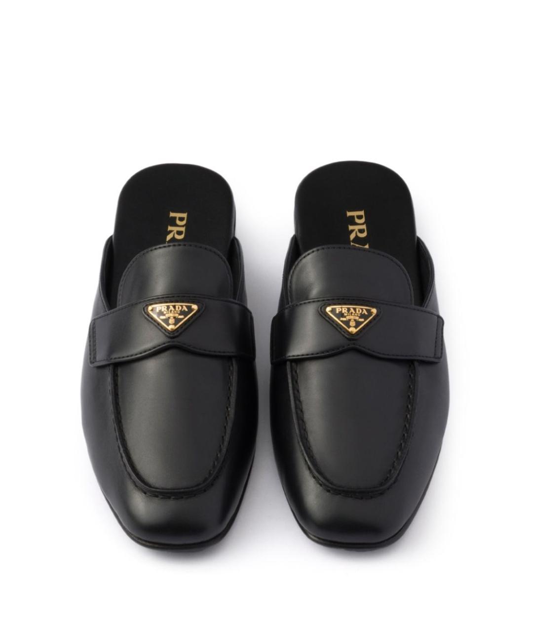 PRADA Черные кожаные мюли, фото 4