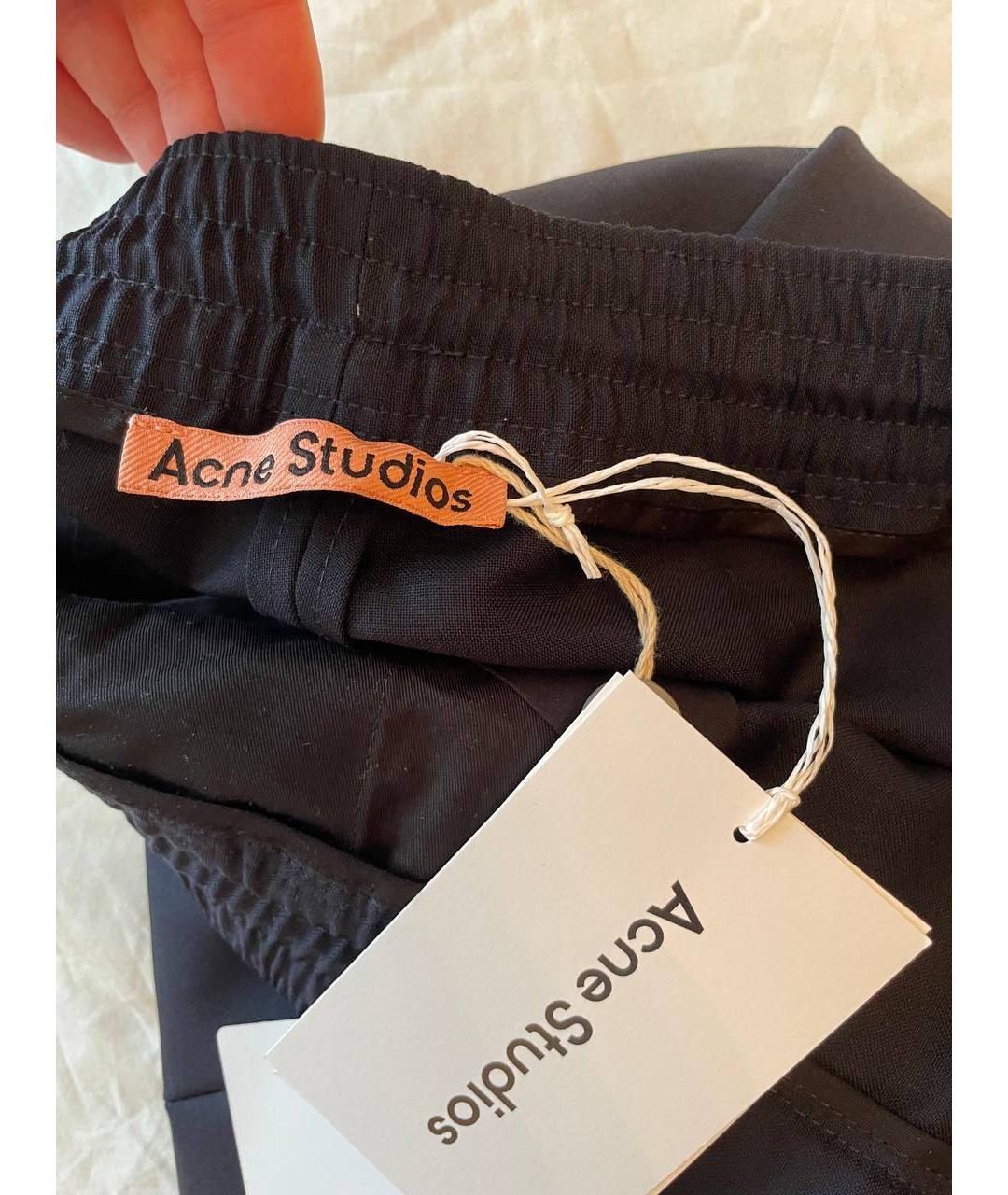 ACNE STUDIOS Синие шерстяные повседневные брюки, фото 4