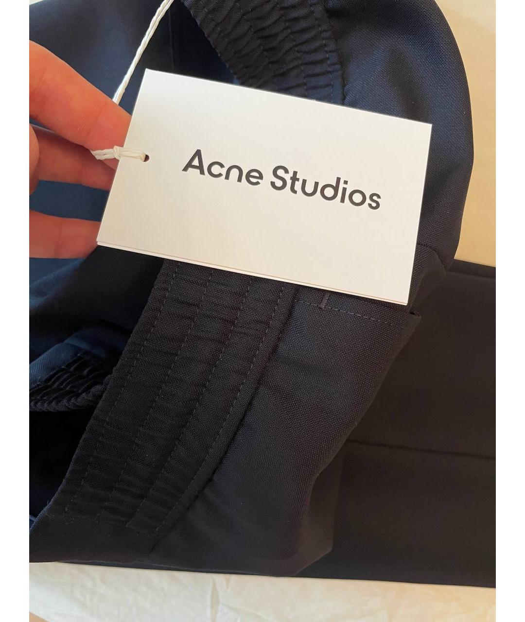 ACNE STUDIOS Синие шерстяные повседневные брюки, фото 5