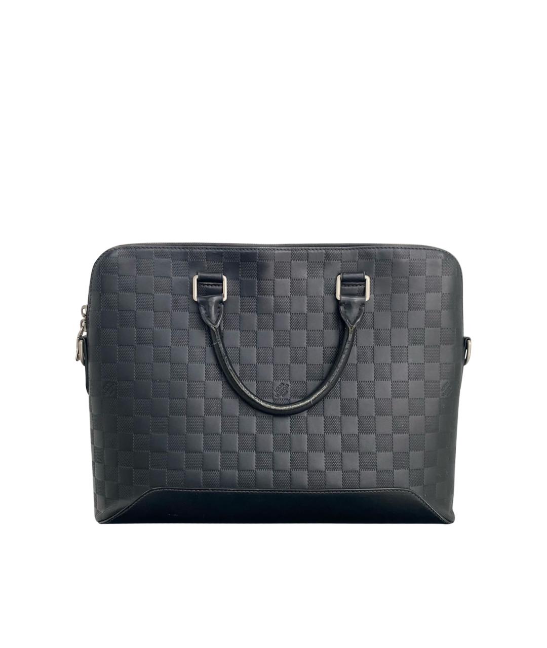 LOUIS VUITTON Черный кожаный портфель, фото 1