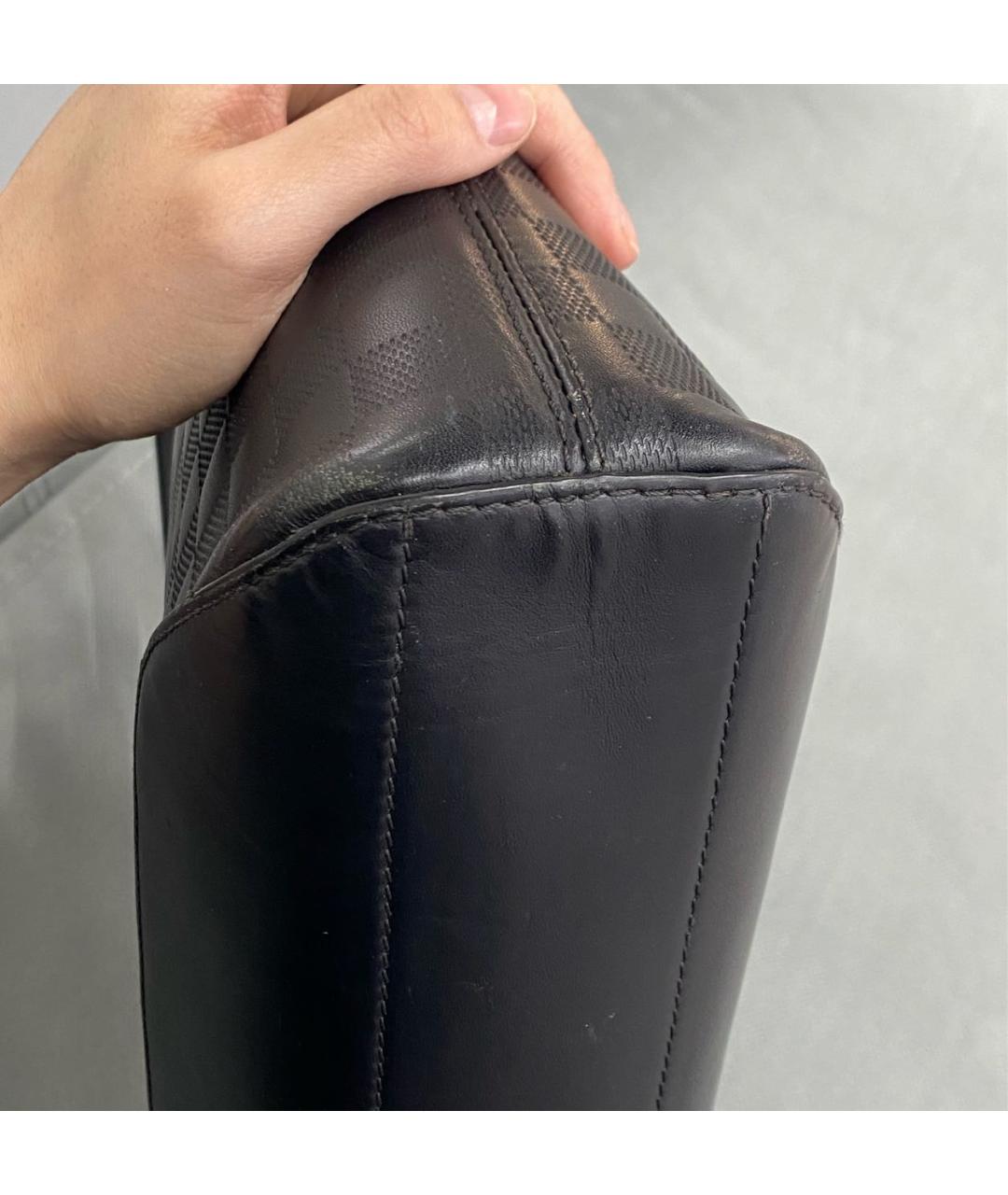 LOUIS VUITTON Черный кожаный портфель, фото 6