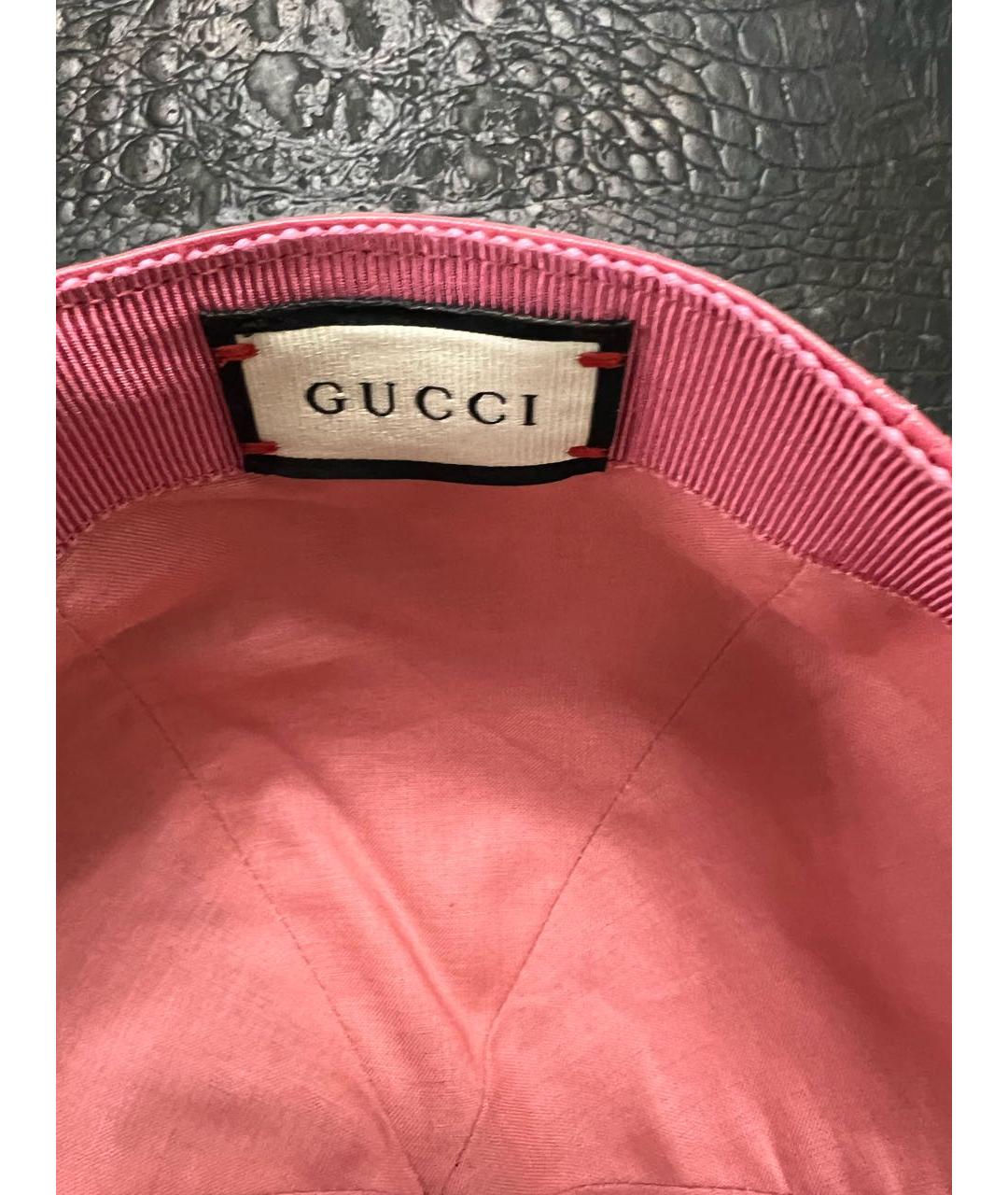 GUCCI Коралловая хлопковая кепка, фото 3