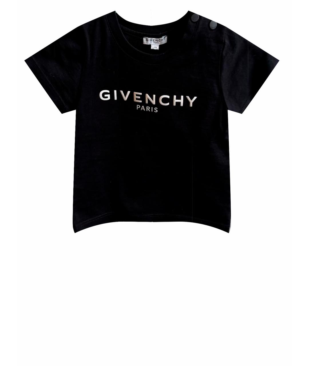 GIVENCHY Черная хлопковая детская футболка, фото 1