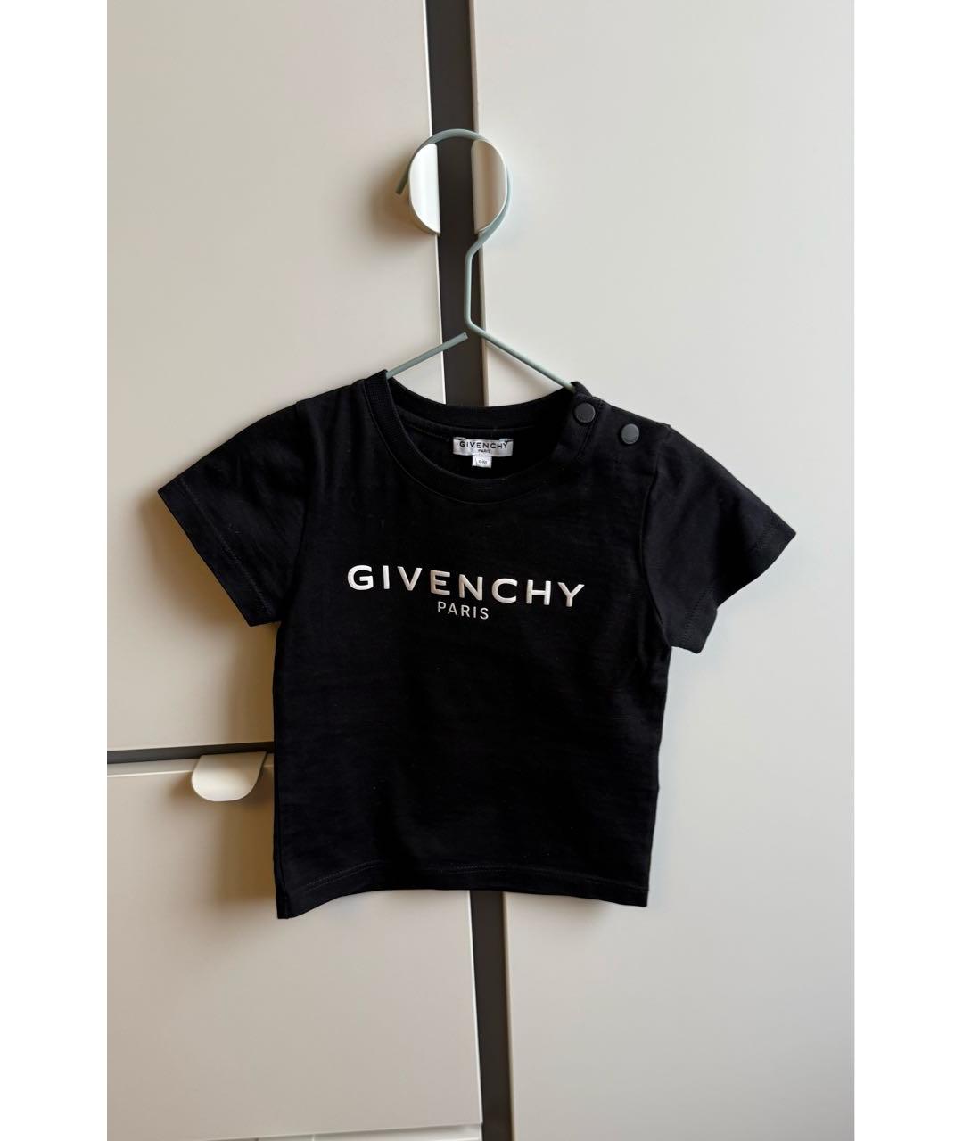 GIVENCHY Черная хлопковая детская футболка, фото 5