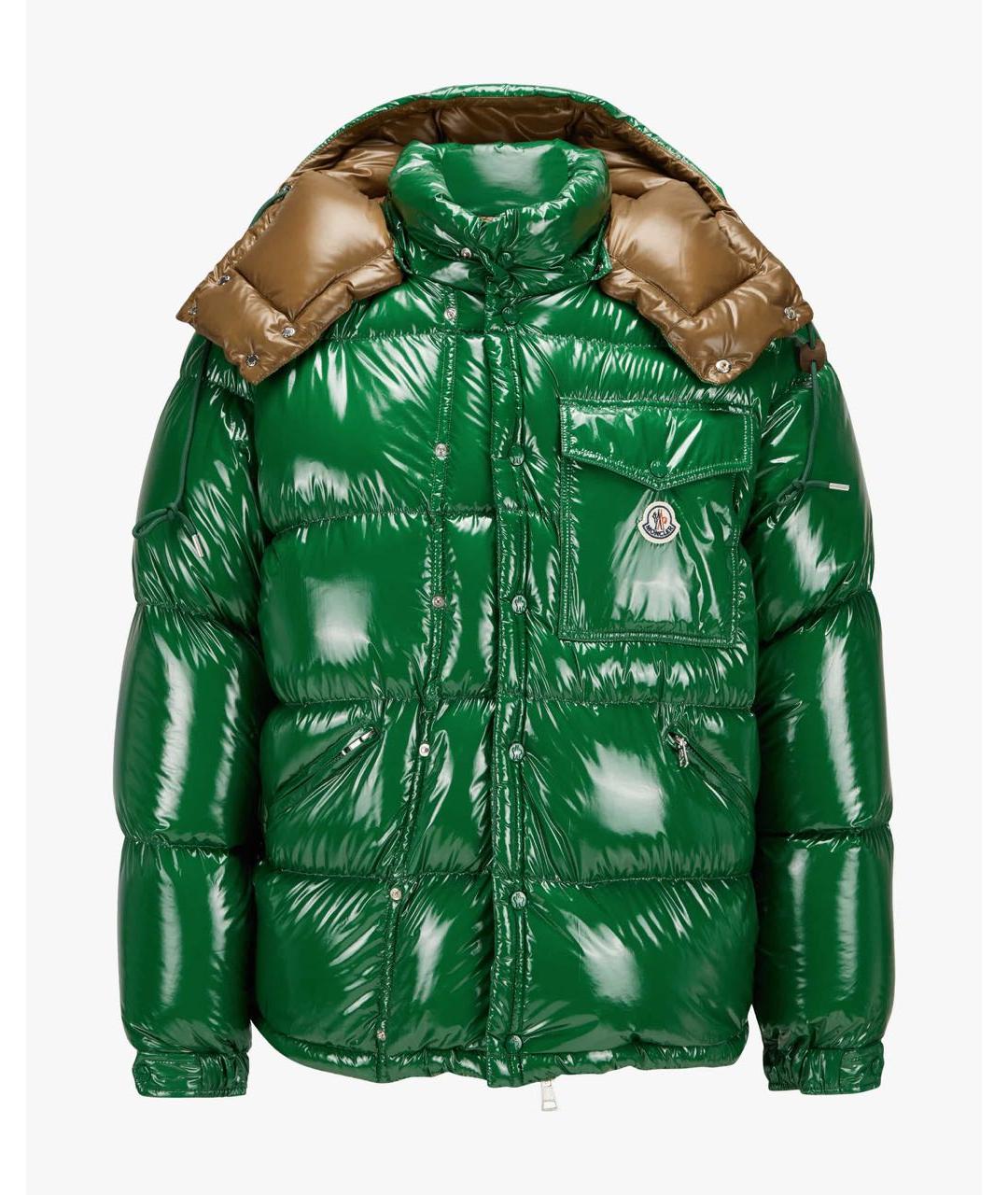 MONCLER Зеленый пуховик, фото 7