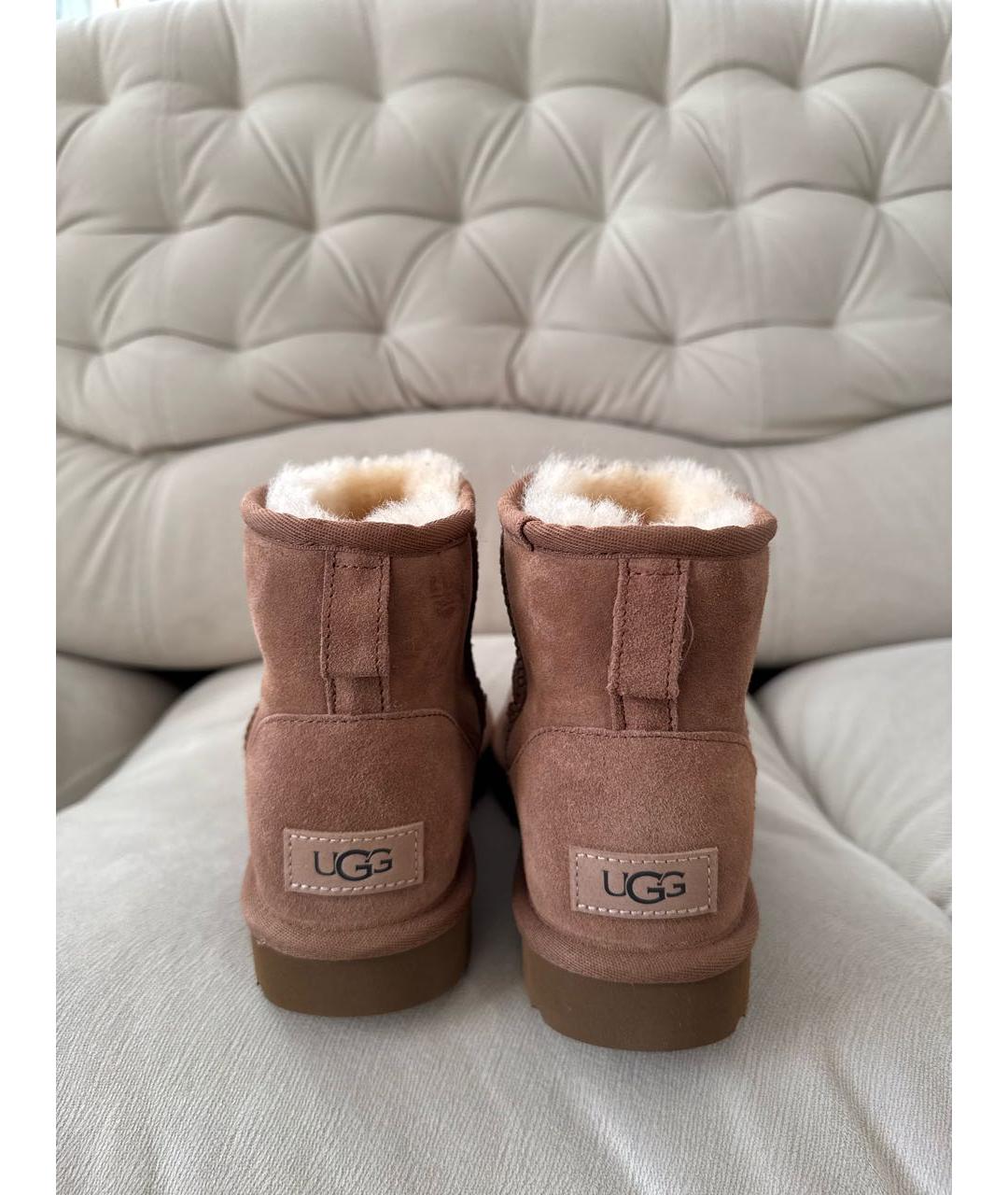 UGG AUSTRALIA Бежевые замшевые ботинки, фото 4