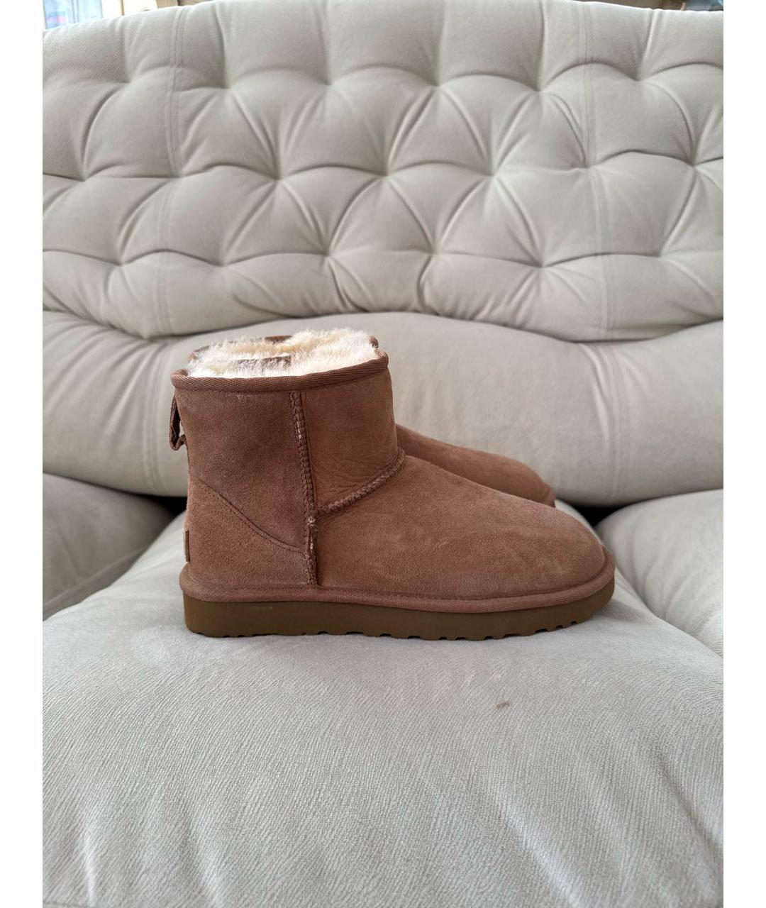 UGG AUSTRALIA Бежевые замшевые ботинки, фото 8