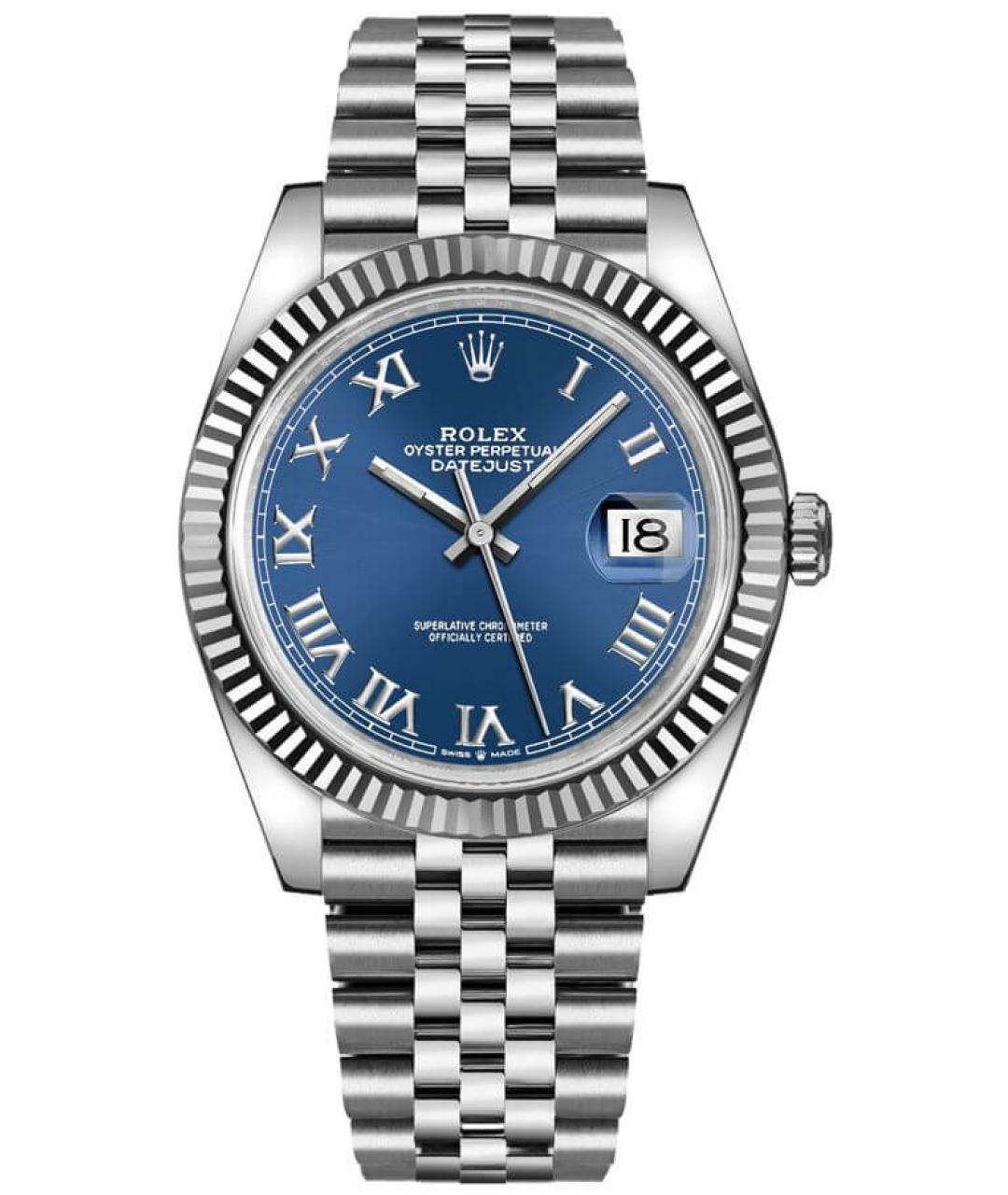 ROLEX Темно-синие часы из белого золота, фото 3