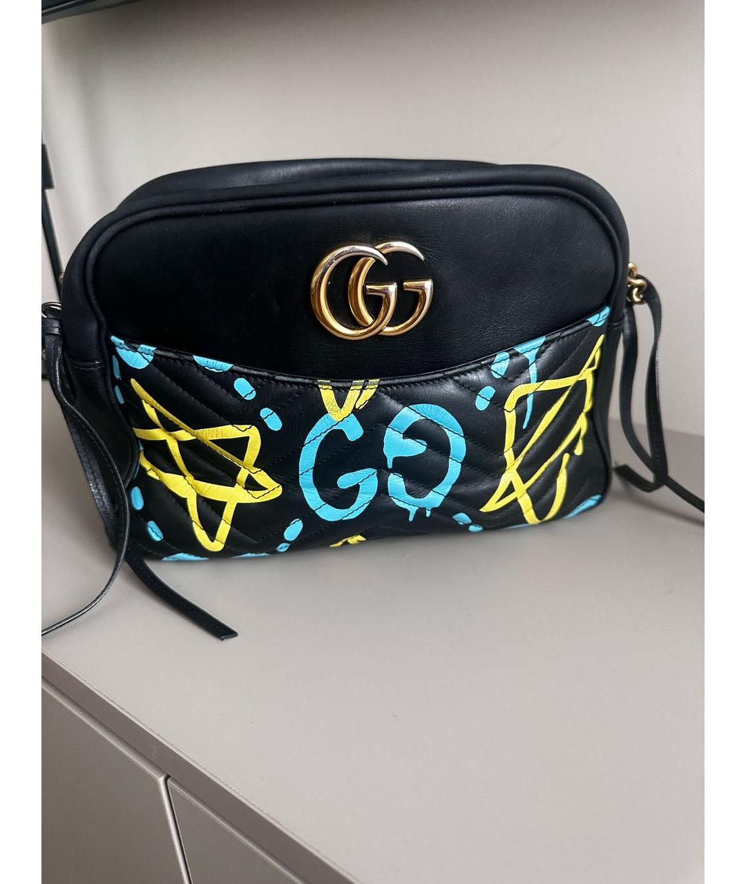 GUCCI Черная кожаная сумка через плечо, фото 8