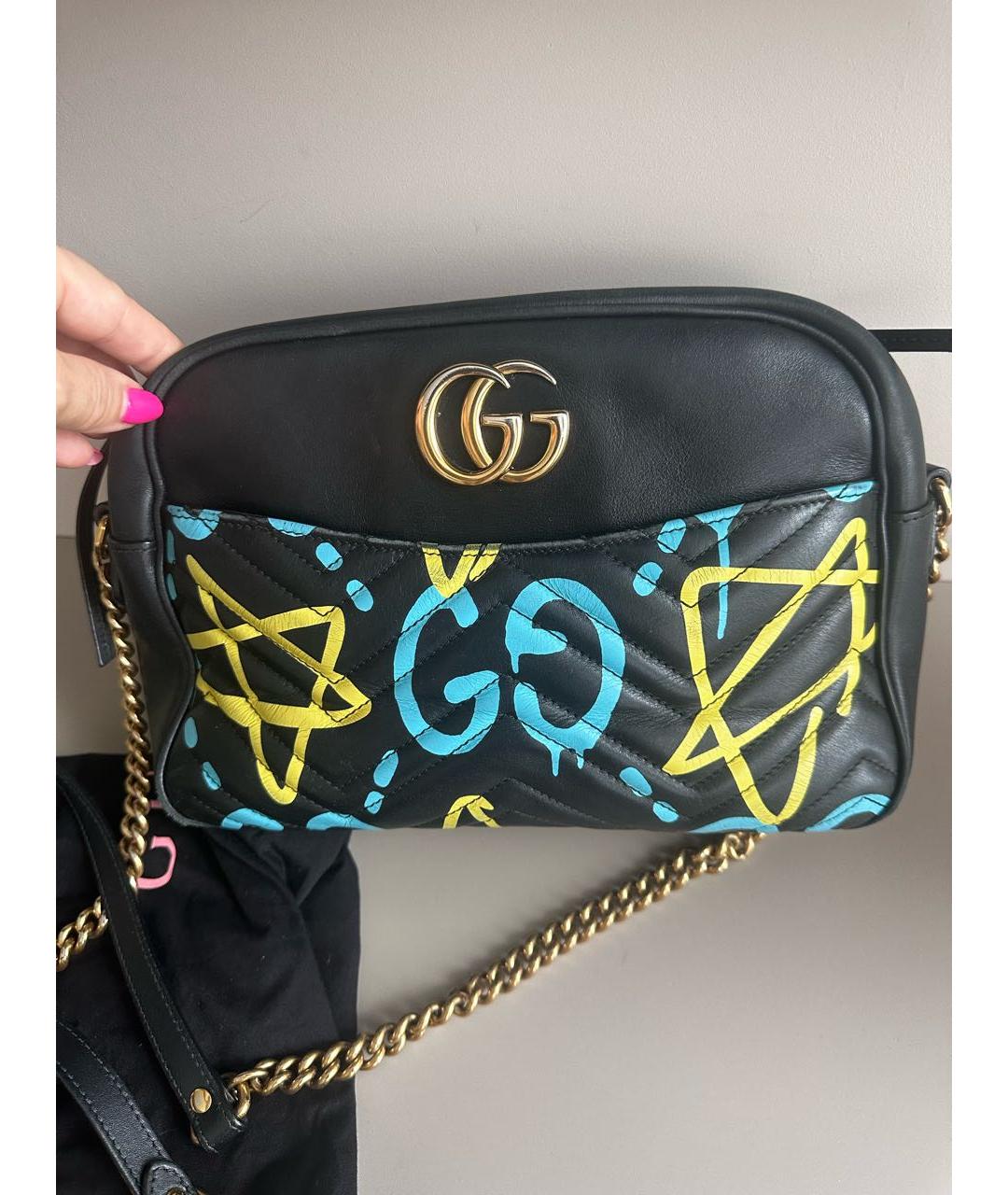 GUCCI Черная кожаная сумка через плечо, фото 2