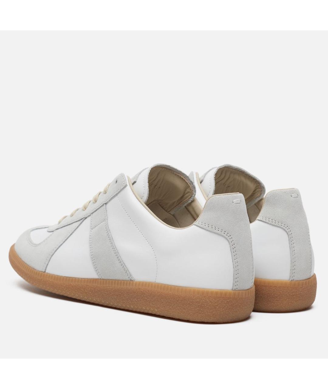 MAISON MARGIELA Белые кожаные низкие кроссовки / кеды, фото 4
