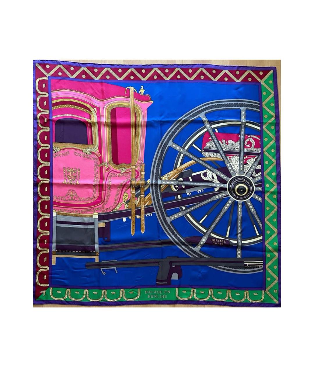HERMES Мульти шелковый платок, фото 7