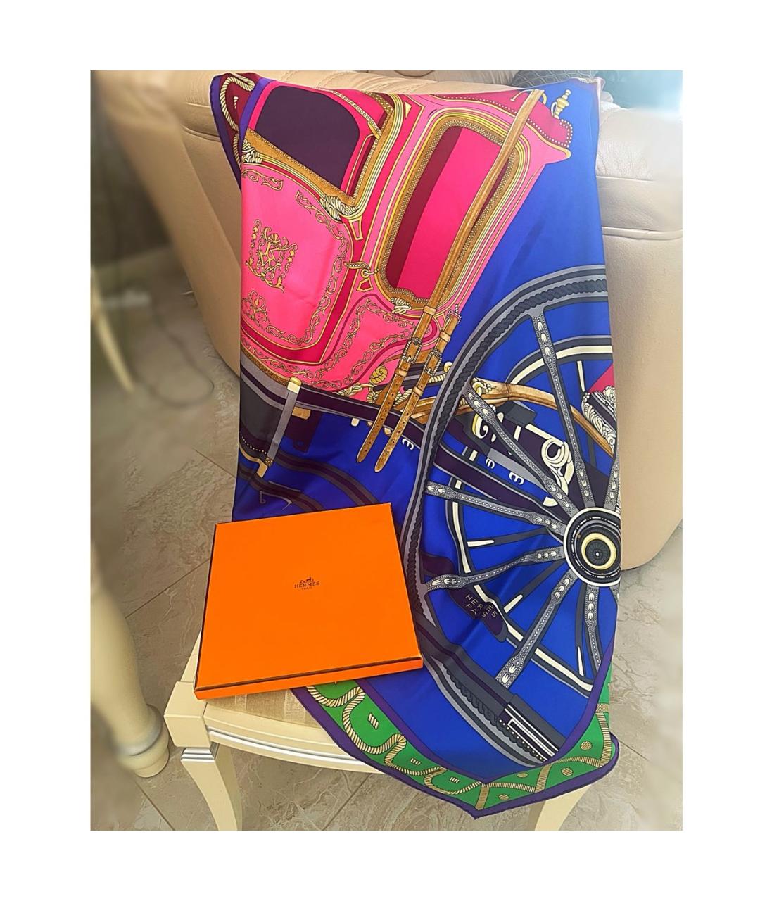 HERMES Мульти шелковый платок, фото 3