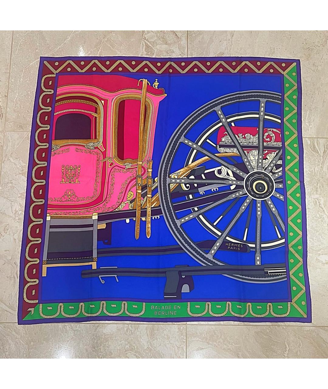 HERMES Мульти шелковый платок, фото 2