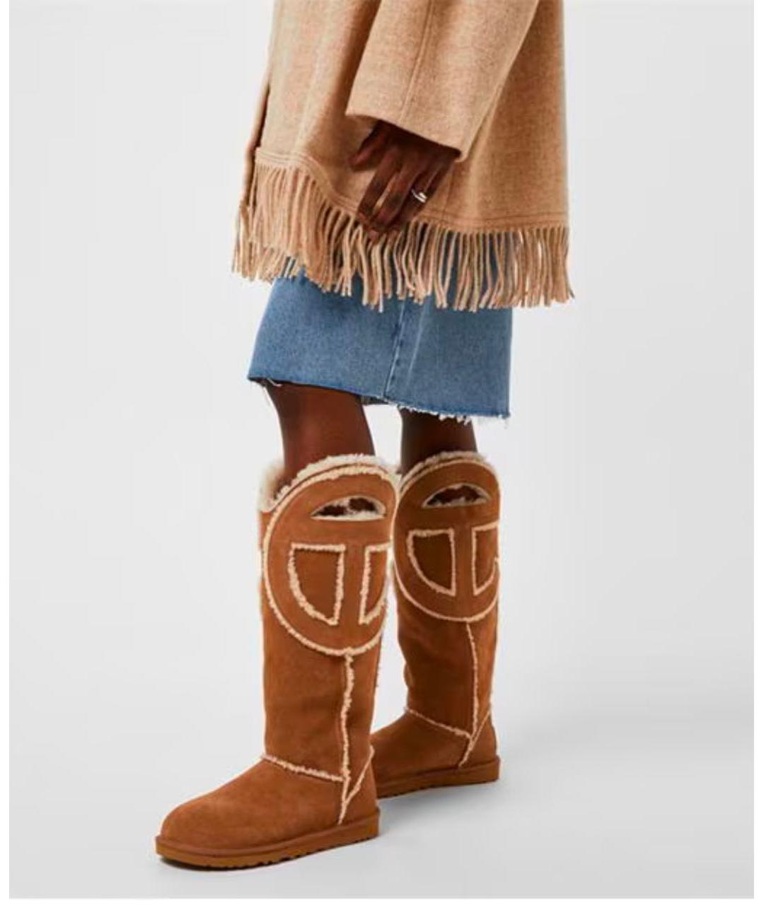 UGG AUSTRALIA Коричневые замшевые сапоги, фото 4