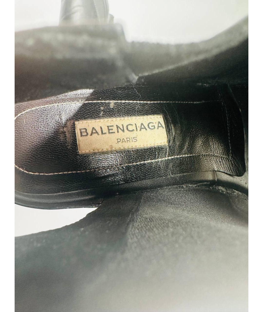 BALENCIAGA Черные кожаные босоножки, фото 6