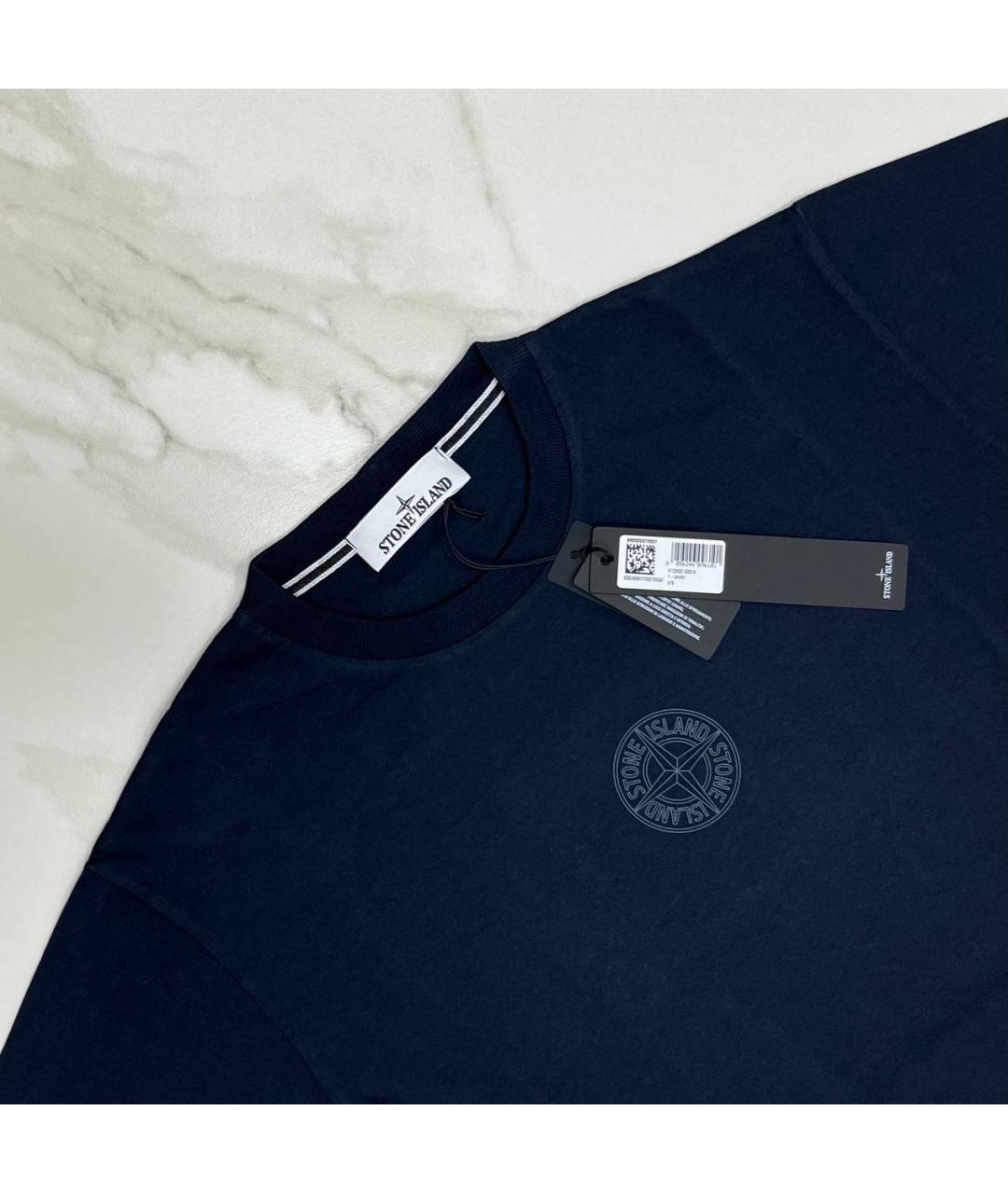 STONE ISLAND Темно-синяя футболка, фото 2