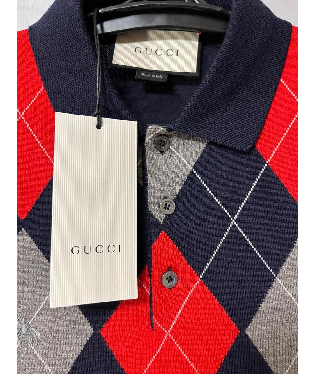 GUCCI Темно-синий шерстяной джемпер / свитер, фото 3