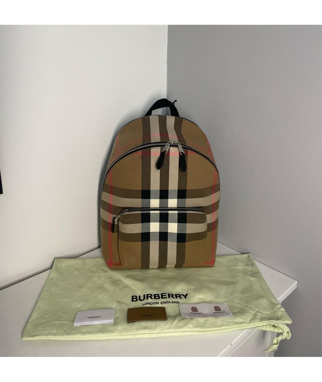 BURBERRY Коричневый кожаный рюкзак, фото 9