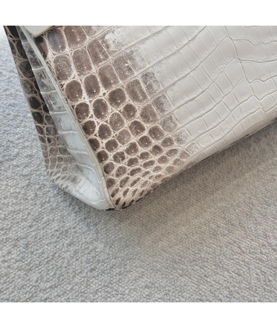 HERMES Бежевая сумка с короткими ручками из лакированной кожи, фото 7