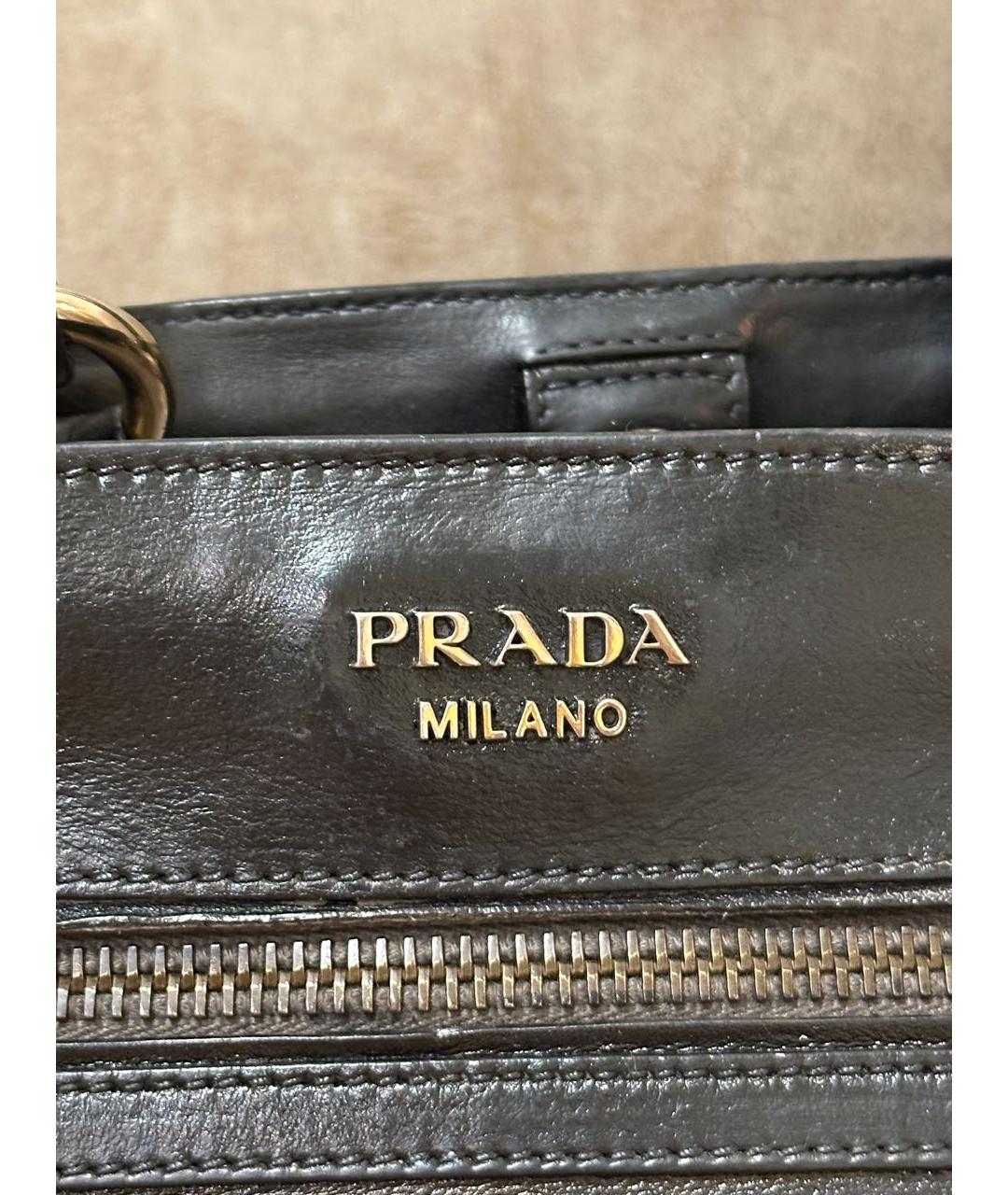 PRADA Черная кожаная сумка тоут, фото 3