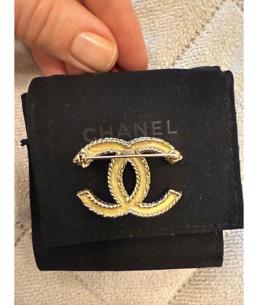 CHANEL Серебряная металлическая булавка / брошь, фото 2