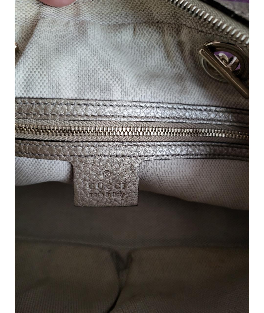 GUCCI Золотая кожаная сумка через плечо, фото 6