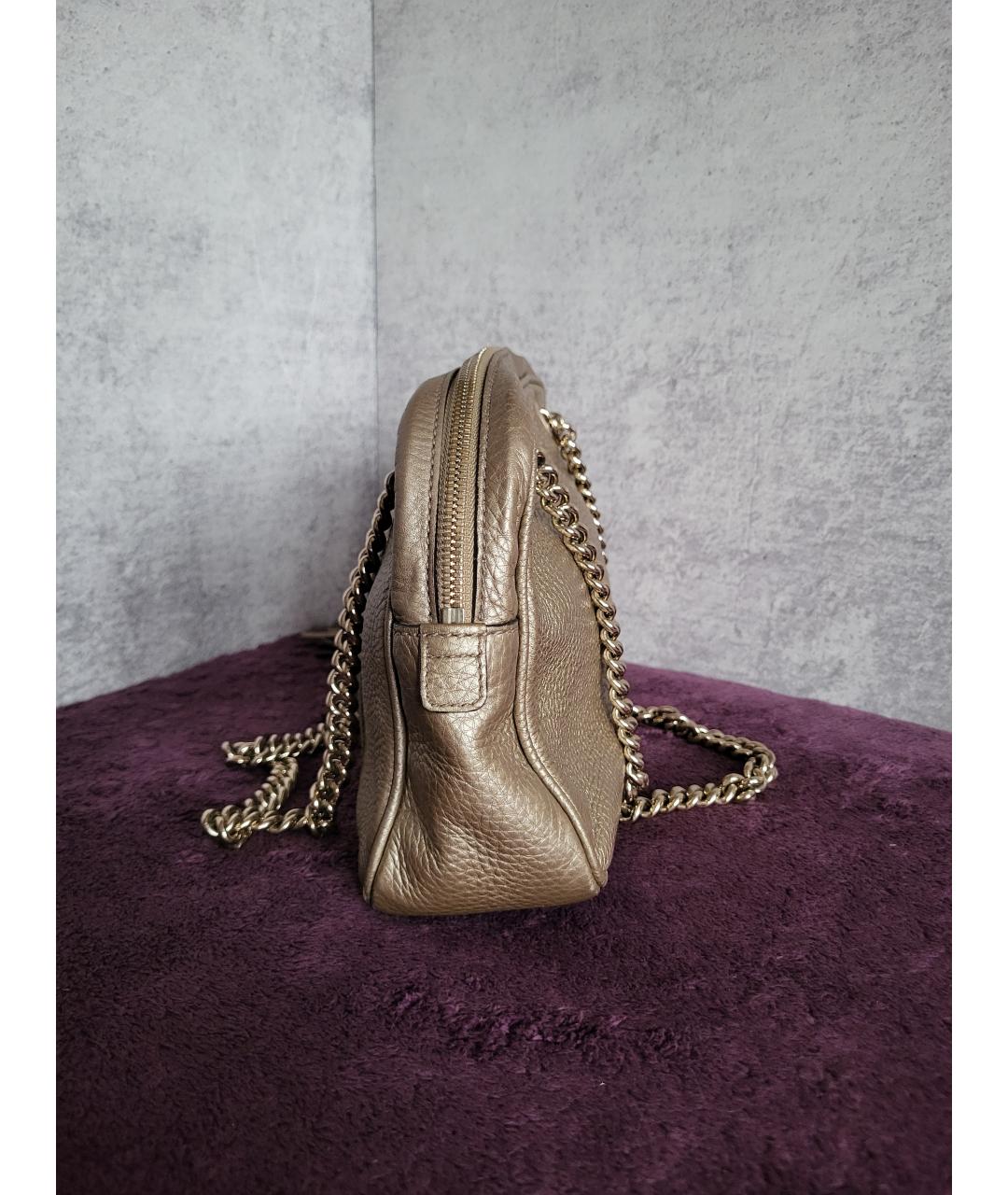 GUCCI Золотая кожаная сумка через плечо, фото 5