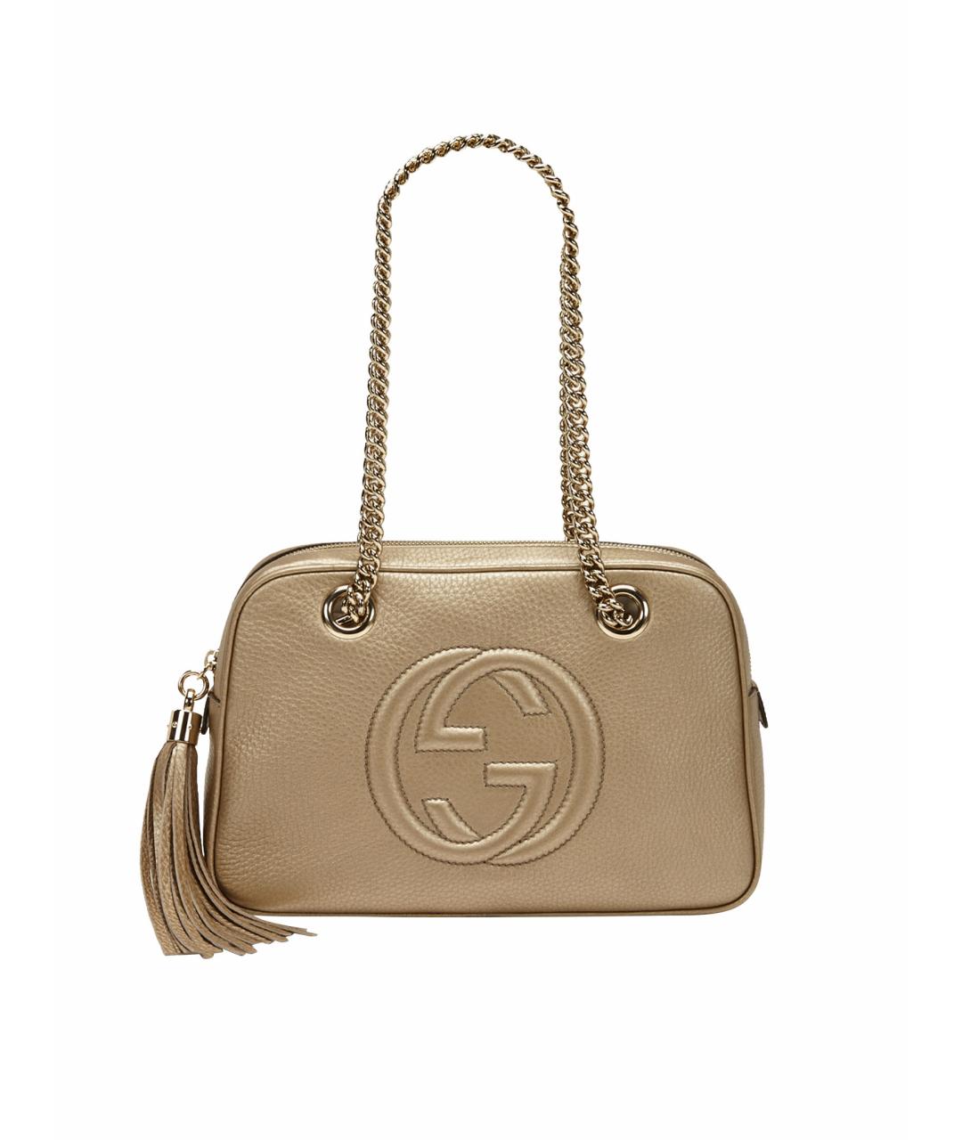 GUCCI Золотая кожаная сумка через плечо, фото 1