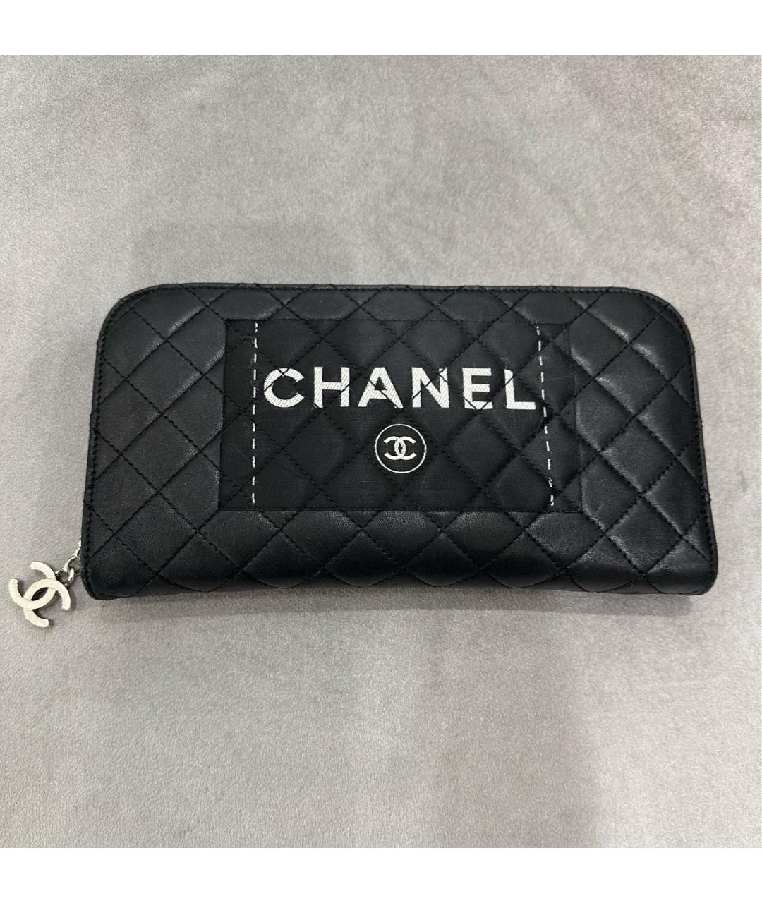 CHANEL Черный кожаный кошелек, фото 8