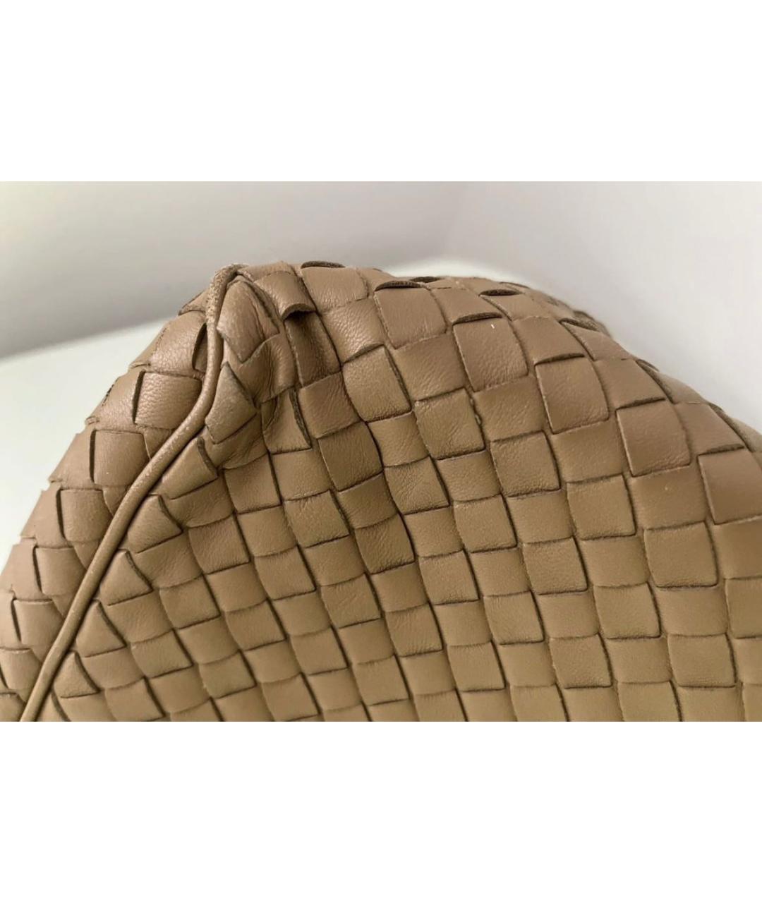 BOTTEGA VENETA Бежевая кожаная сумка с короткими ручками, фото 4