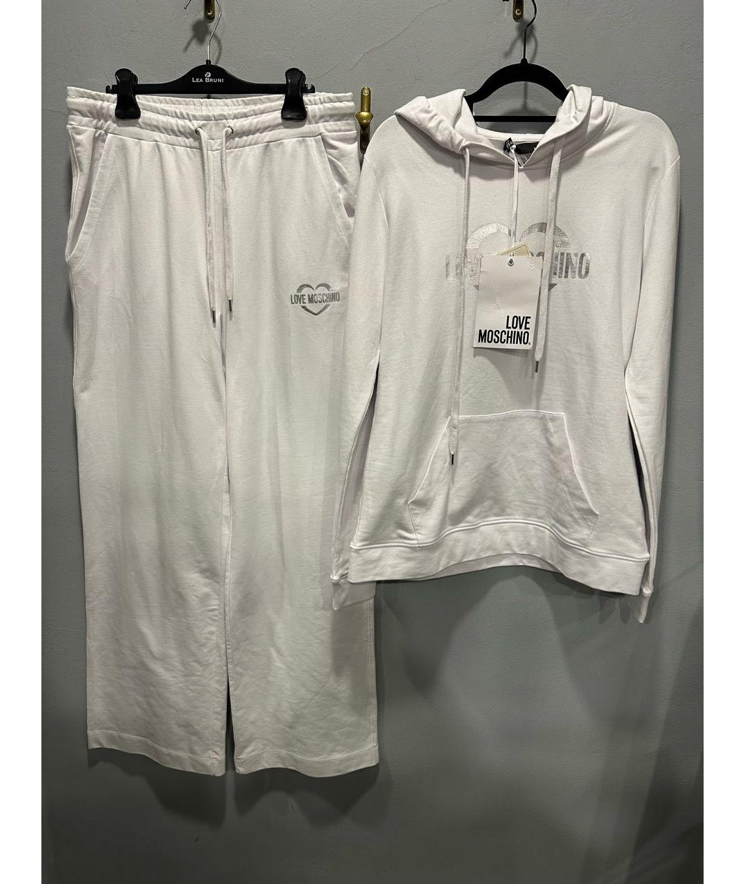 LOVE MOSCHINO Белый хлопко-эластановый спортивные костюмы, фото 2
