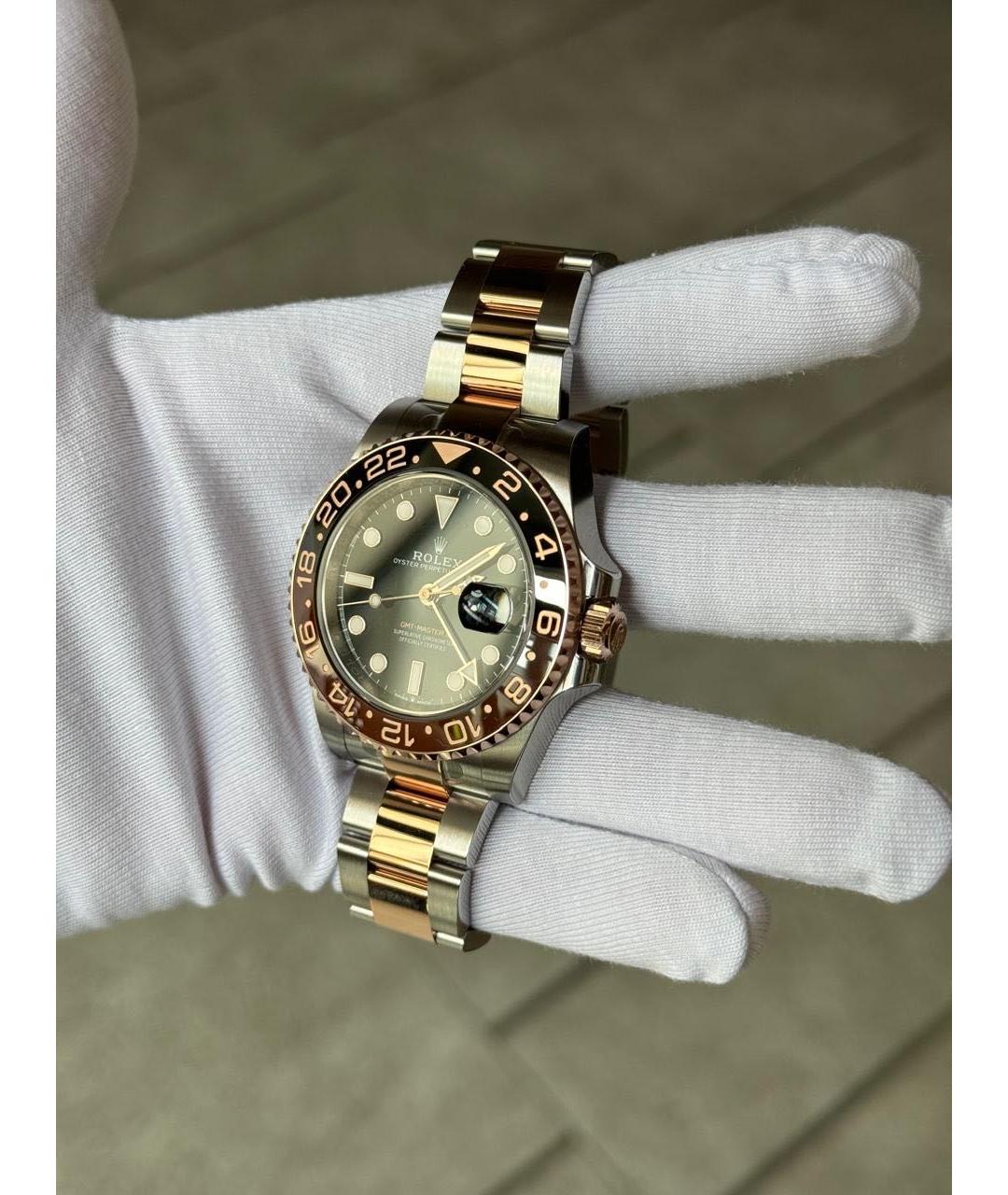 ROLEX Коричневые часы из розового золота, фото 2