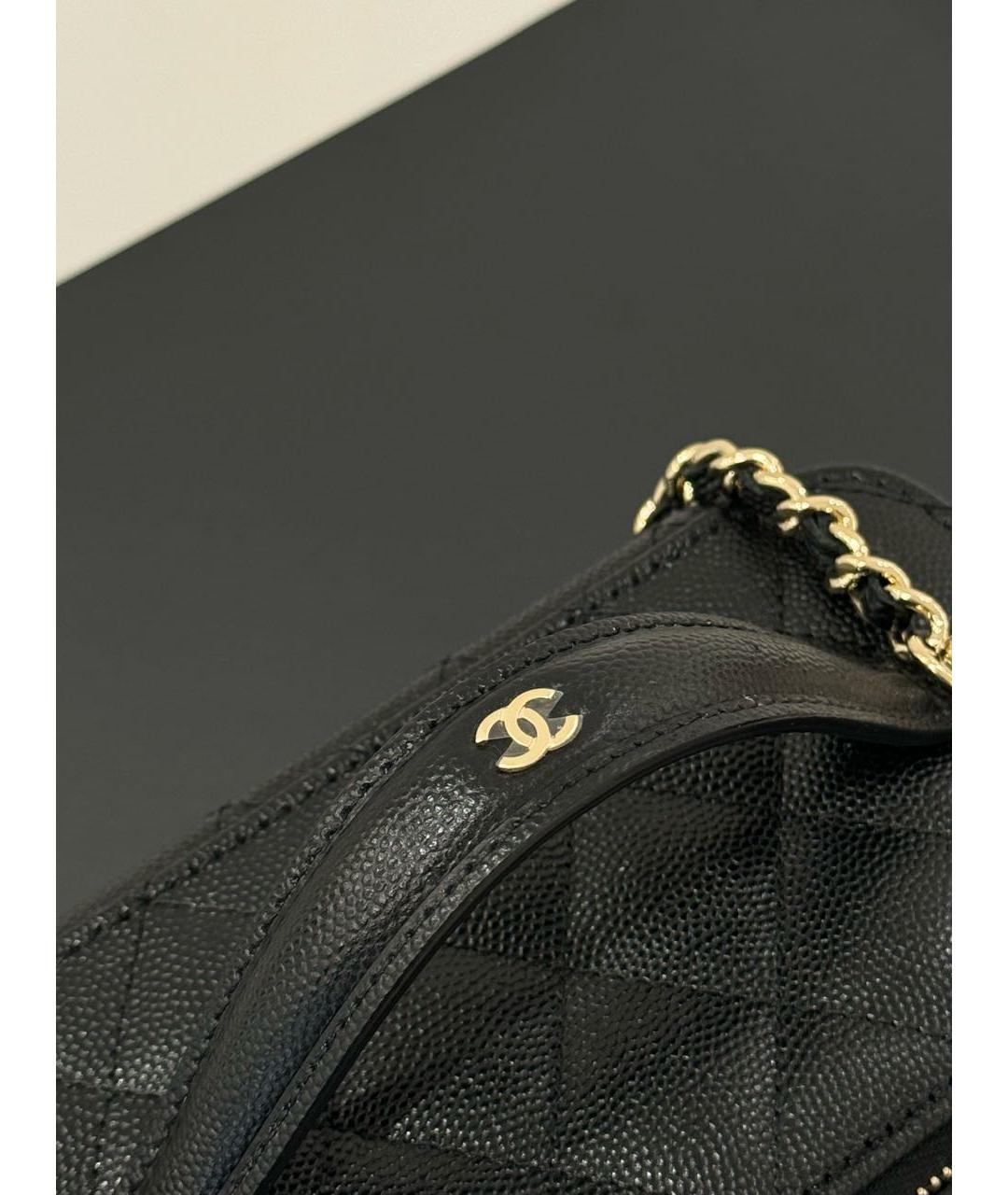 CHANEL Черная кожаная сумка с короткими ручками, фото 2