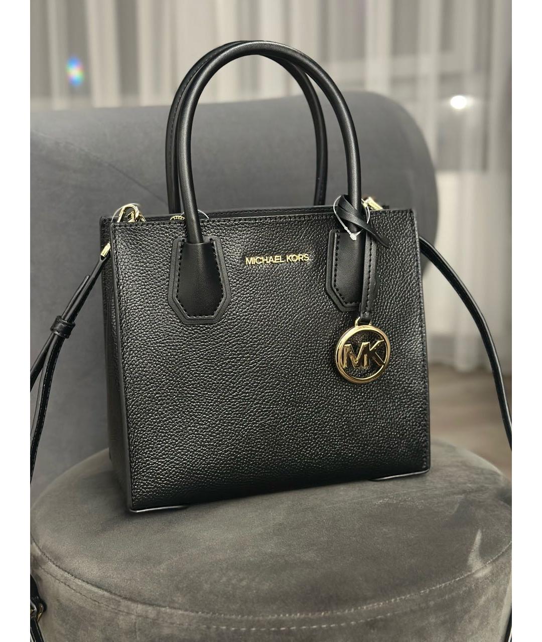 MICHAEL KORS Черная кожаная сумка с короткими ручками, фото 2