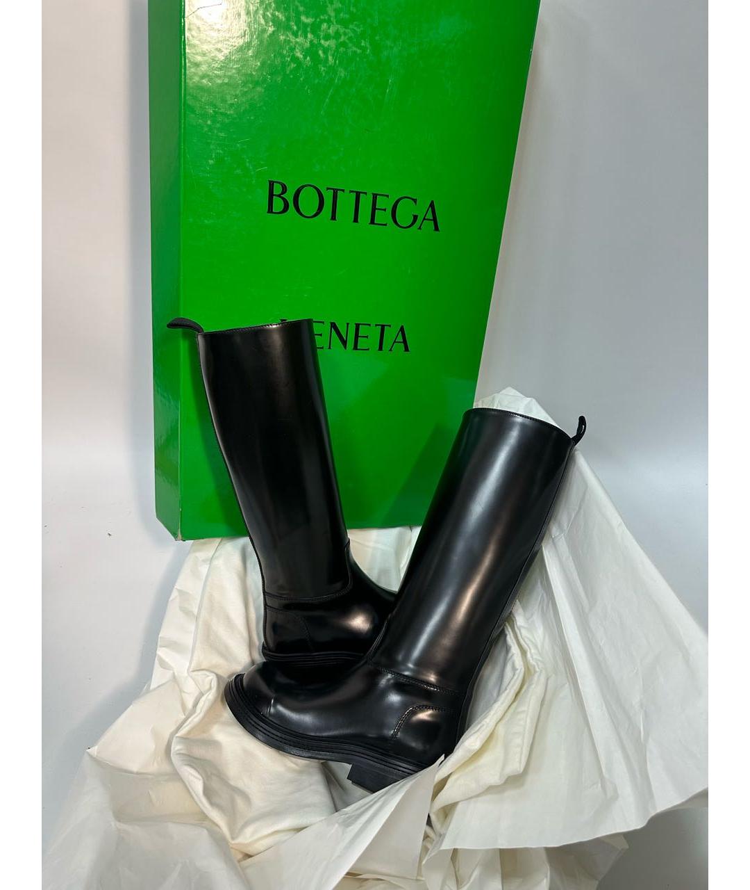 BOTTEGA VENETA Черные кожаные сапоги, фото 2