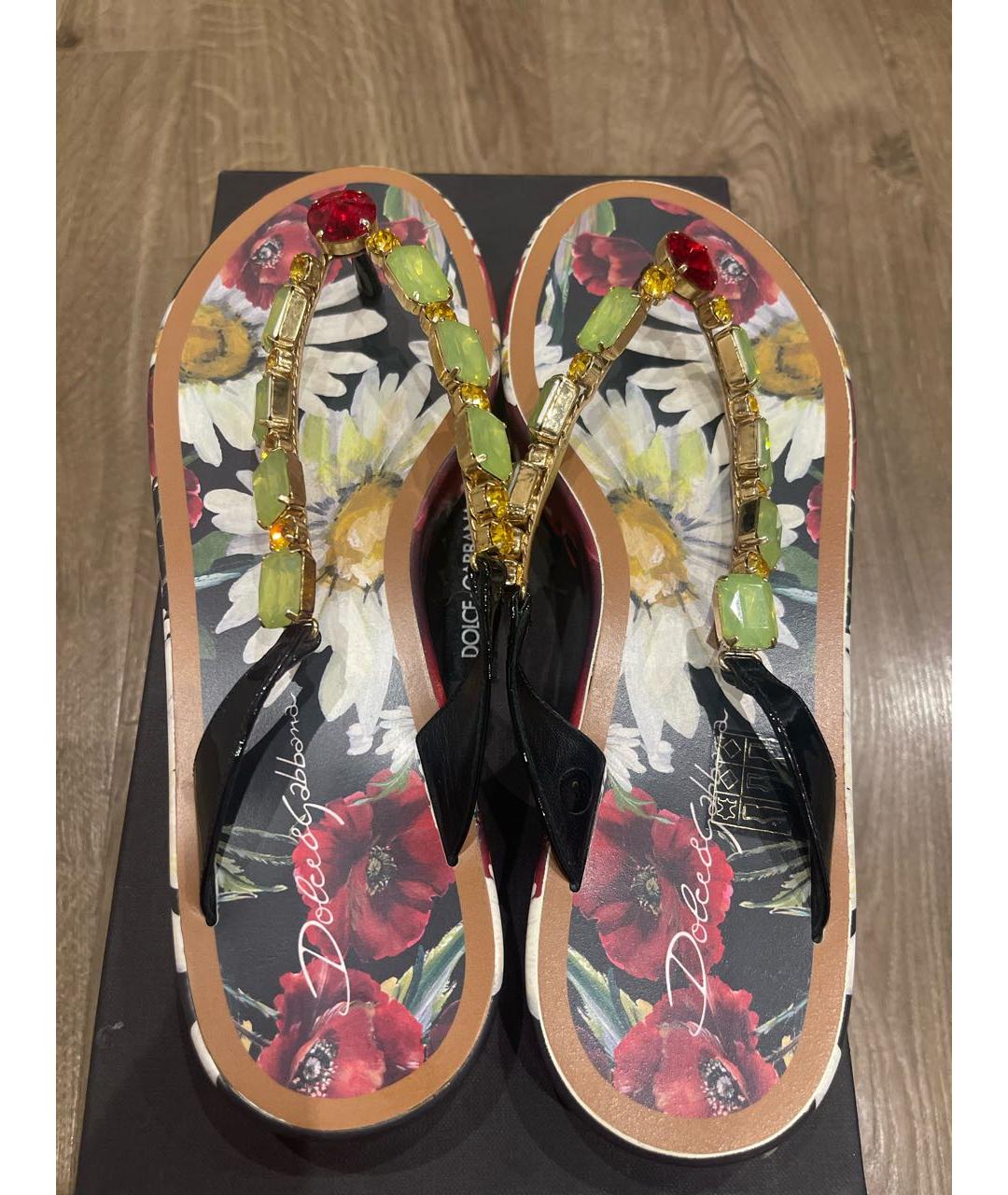 DOLCE&GABBANA Мульти шлепанцы, фото 3