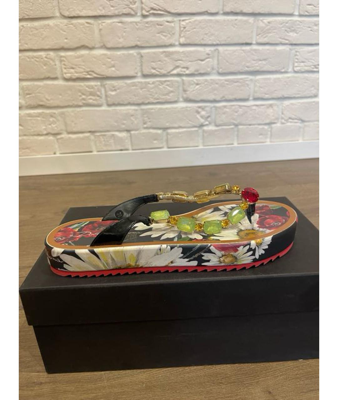 DOLCE&GABBANA Мульти шлепанцы, фото 4
