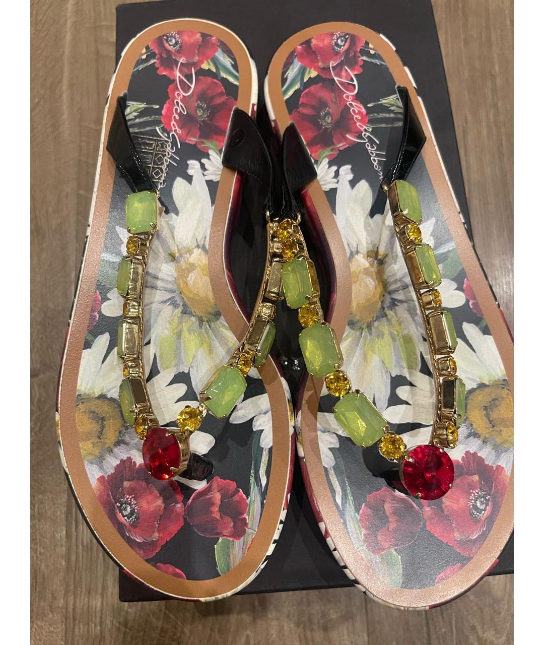 DOLCE&GABBANA Мульти шлепанцы, фото 2