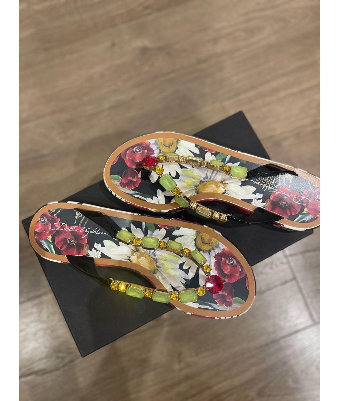 DOLCE&GABBANA Мульти шлепанцы, фото 5