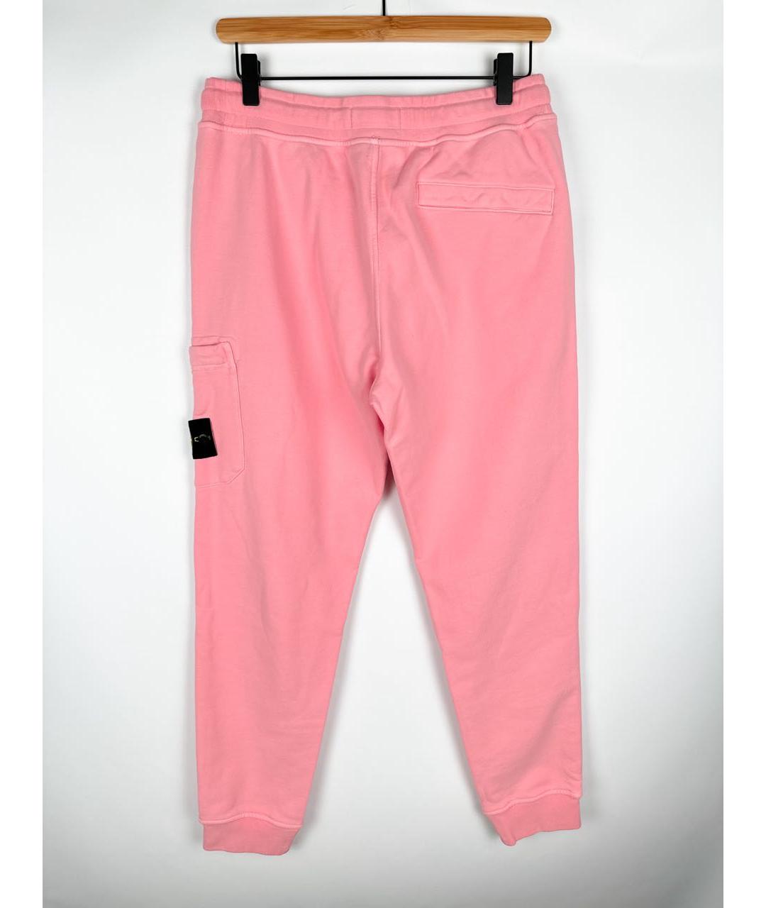 STONE ISLAND Розовые хлопковые повседневные брюки, фото 2