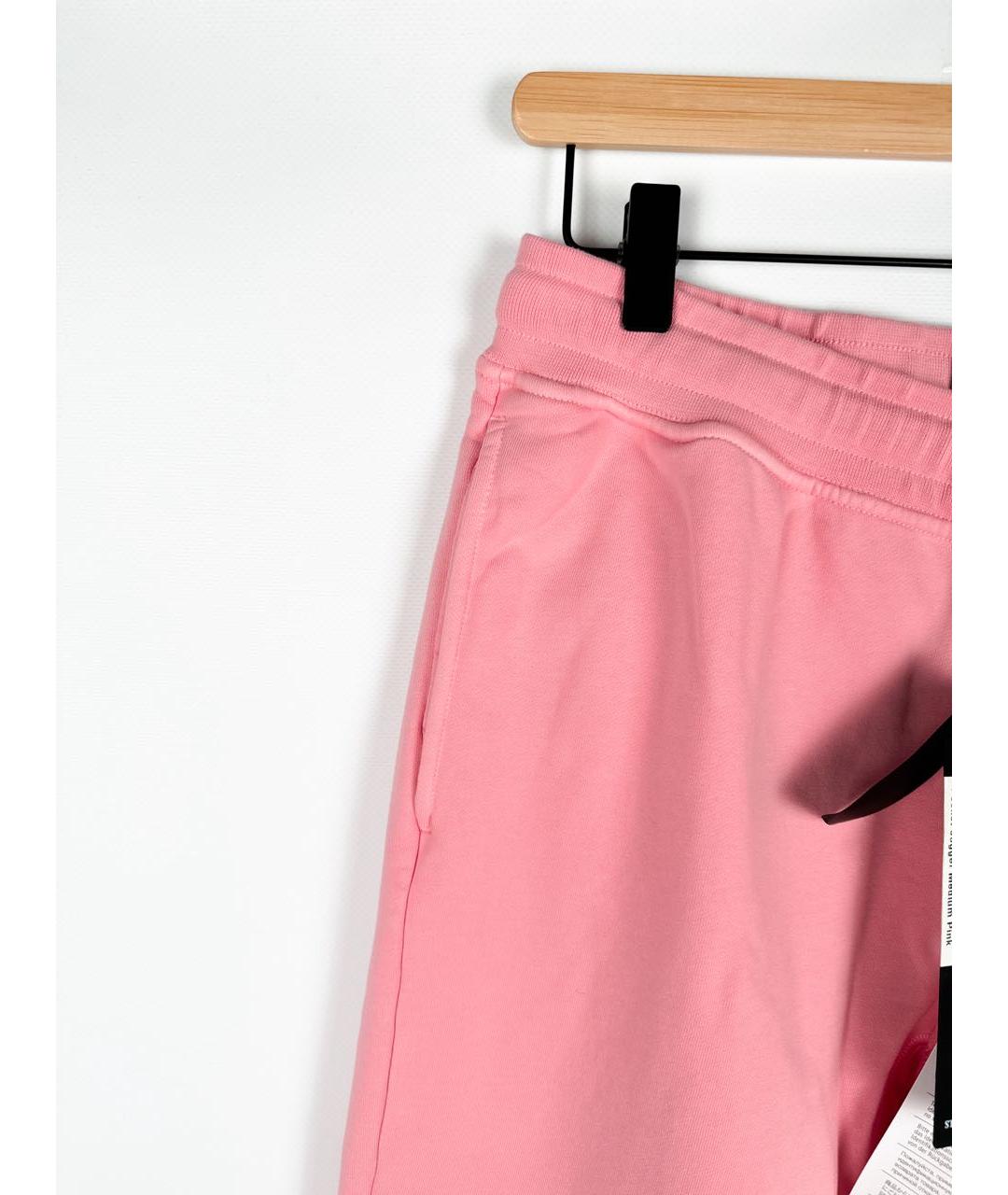 STONE ISLAND Розовые хлопковые повседневные брюки, фото 3