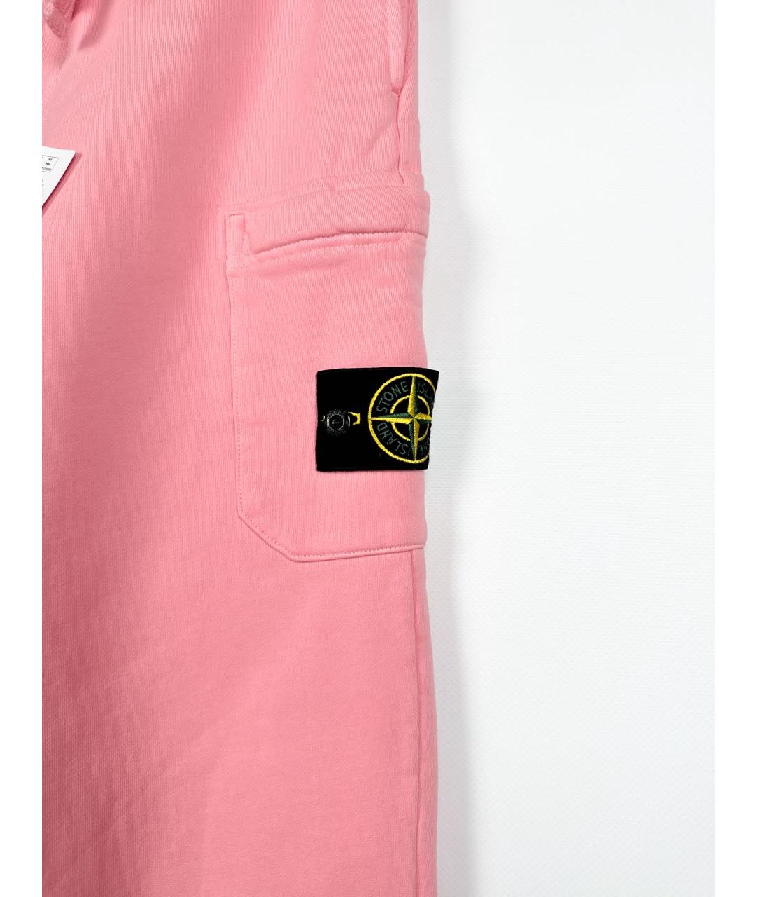 STONE ISLAND Розовые хлопковые повседневные брюки, фото 4