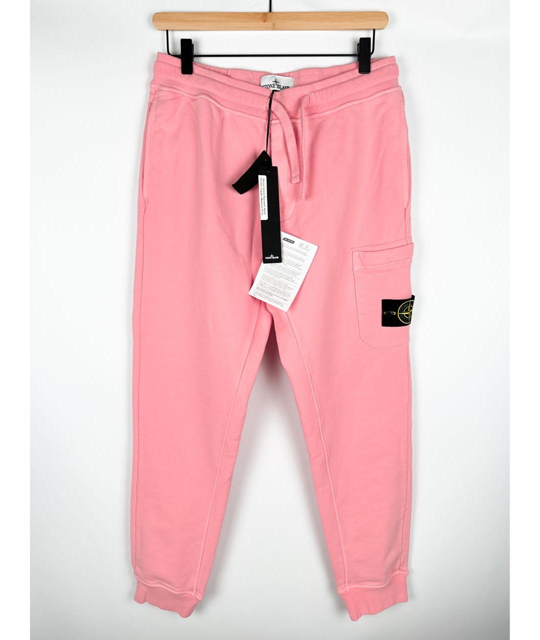 STONE ISLAND Розовые хлопковые повседневные брюки, фото 9